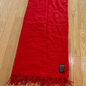 Johnstons of Elgin Scarlet Red Scarf with Fringe